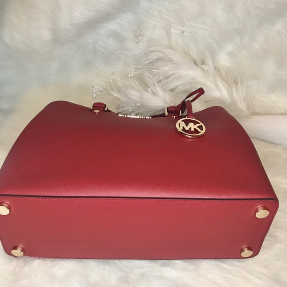 🌺 NEW MICHAEL KORS SCARLET SAVANNAH SATCHEL - Picture 5 of 8
